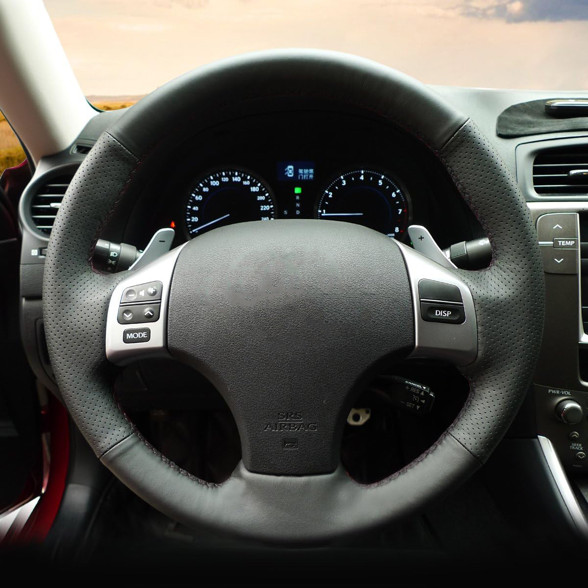 Loncky® Custom Hand Stitched OEM Leather Steering Wheel Cover for Lexus IS250 2006 2007 2008 2009 2010 2011 2012 2013/ Lexus IS350 2006 2007 2008 2009 2010 2011 2012 2013 Interior Accessories