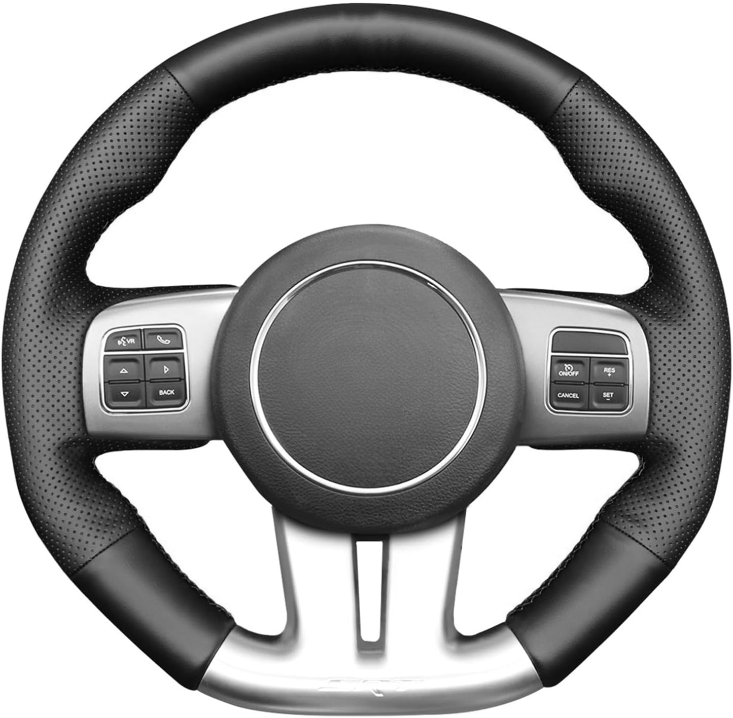 Loncky® Custom Hand Stitched Car OEM Leather Steering Wheel Cover for Dodge Challenger Charger SRT 2012-2014 Interior Accessories