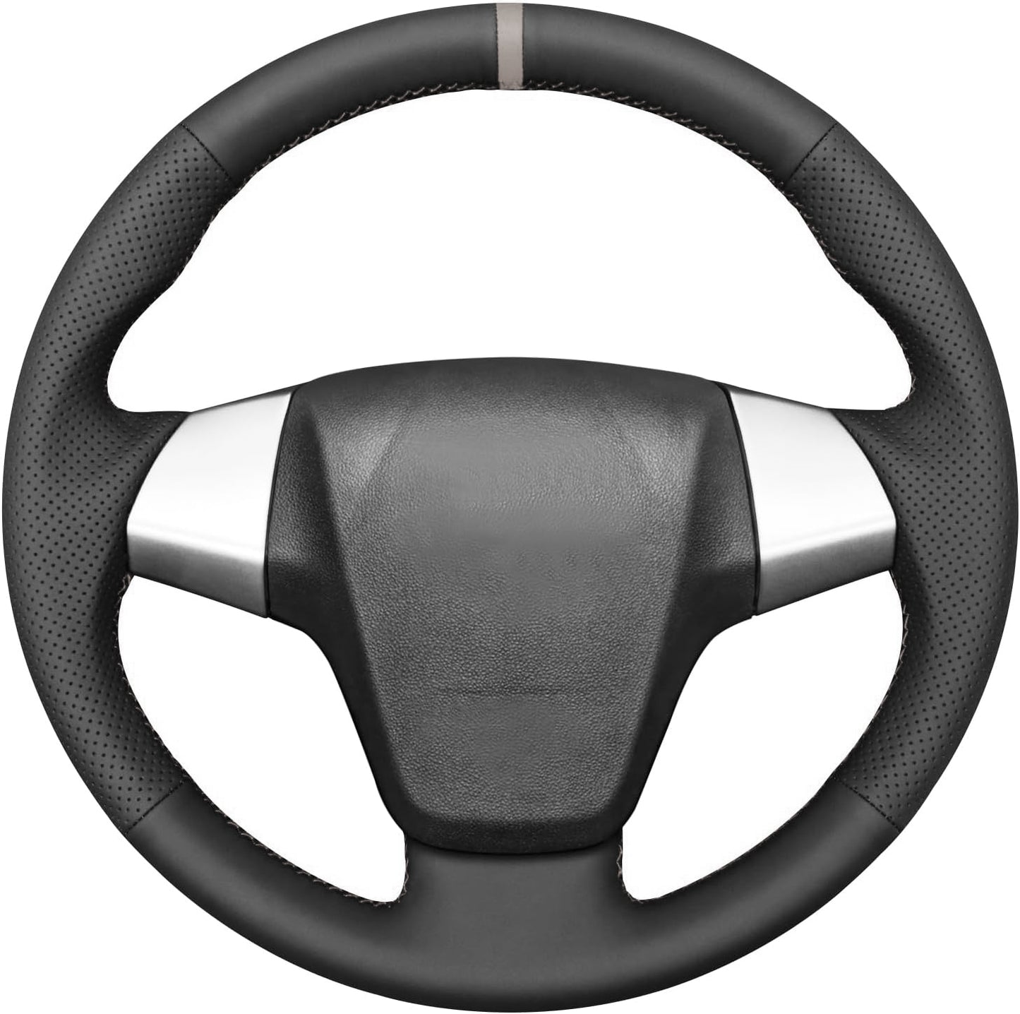 Loncky® Custom Hand Stitched Car OEM Leather Steering Wheel Cover for Toyota Avanza 2015-2020 / Rush 2017 / Calya 2016-2024 / Daihatsu Sigra Car Interior Accessories