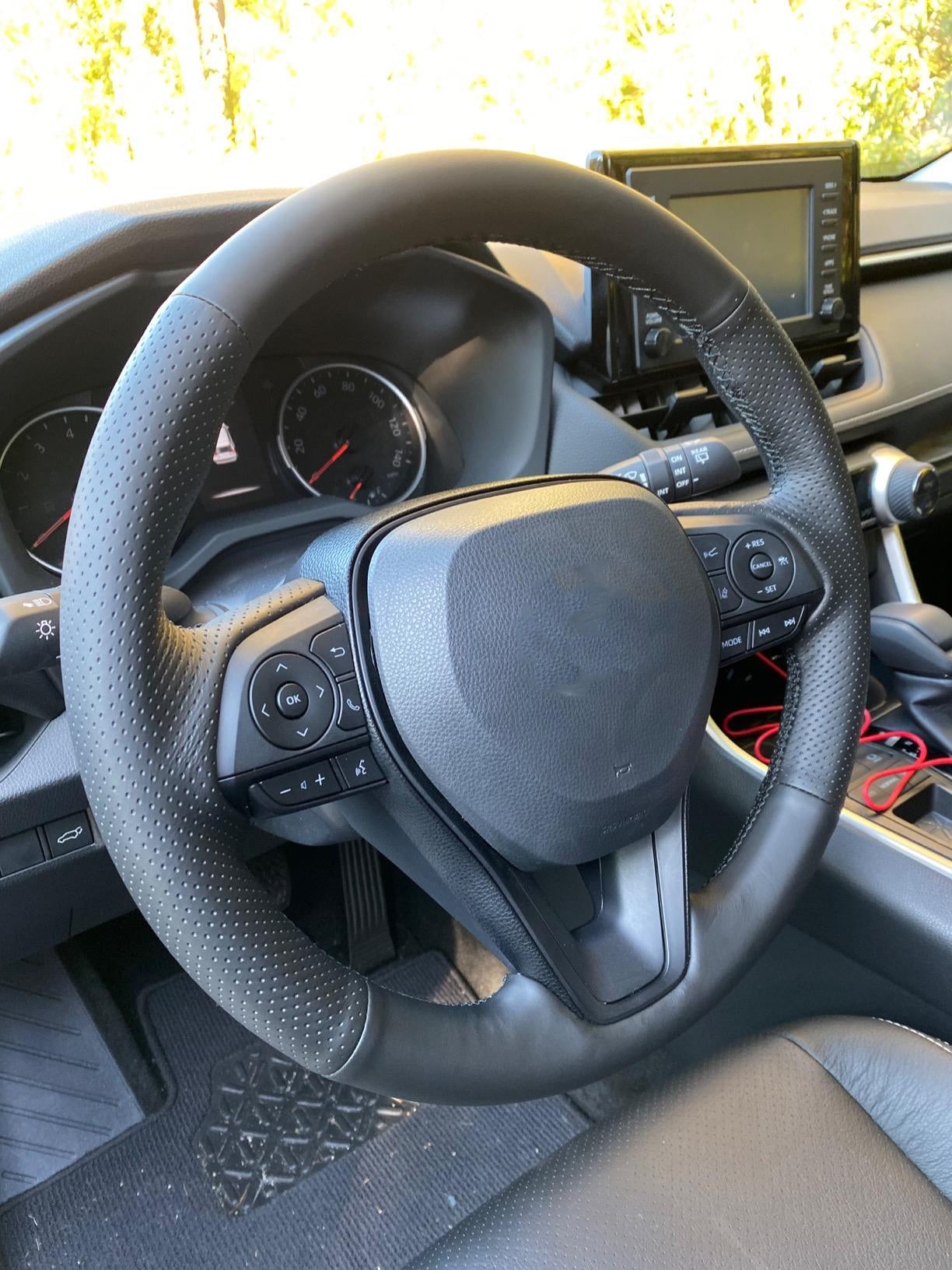 Loncky® Custom Hand Stitched OEM Leather Steering Wheel Cover for Toyota Avalon RAV4 2019 2020 2021 2022 2023 2024/ Toyota Camry 2018-2024 / Toyota Corolla 2020-2025/ Toyota Venza 2021-2024 OEM Interior Accessories
