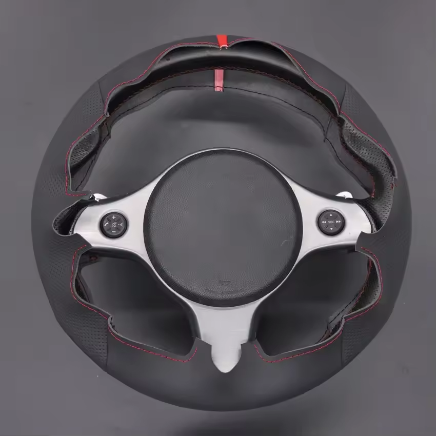 Loncky® Custom Hand Stitched Car OEM Leather Steering Wheel Cover for Alfa Romeo 159 TI JTDM Brera 2005-2011 Spider Sportwagon 2006-2011 Interior Accessories