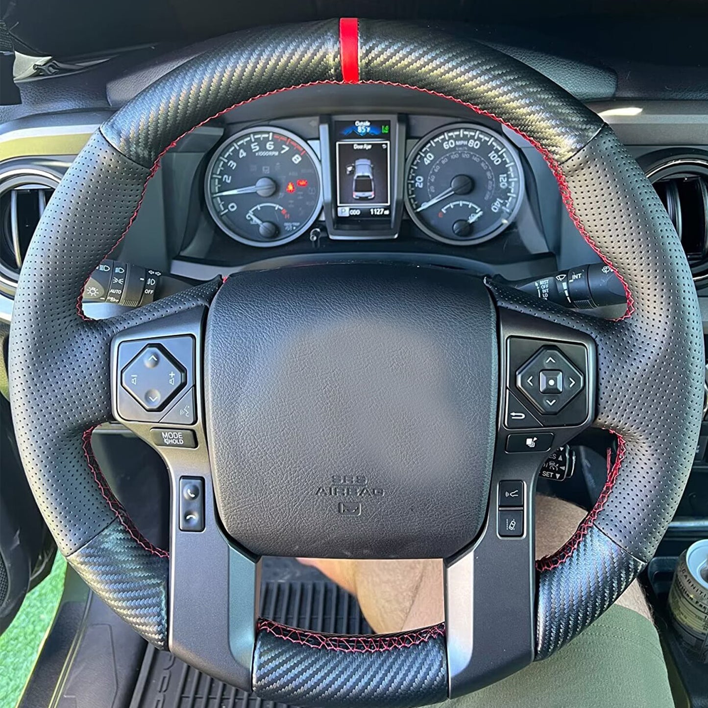 Loncky® Custom Hand Stitched OEM Leather Steering Wheel Cover for Toyota Tacoma 2012-2023 / Toyota Tundra 2014-2021/ Toyota 4Runner 2010-2014 2015 2016 2017 2018 2019 2020 2021 2022 2023/ Toyota Sequoia 2014-2022 Accessories