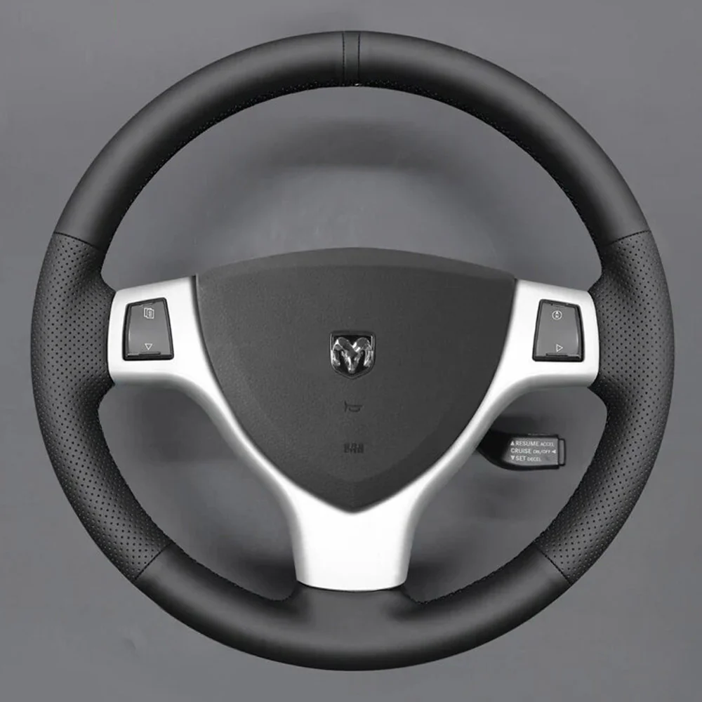 Loncky® Custom Hand Stitched Car OEM Leather Steering Wheel Cover for Dodge Grand Caravan 2008-2010 Interior Accessories