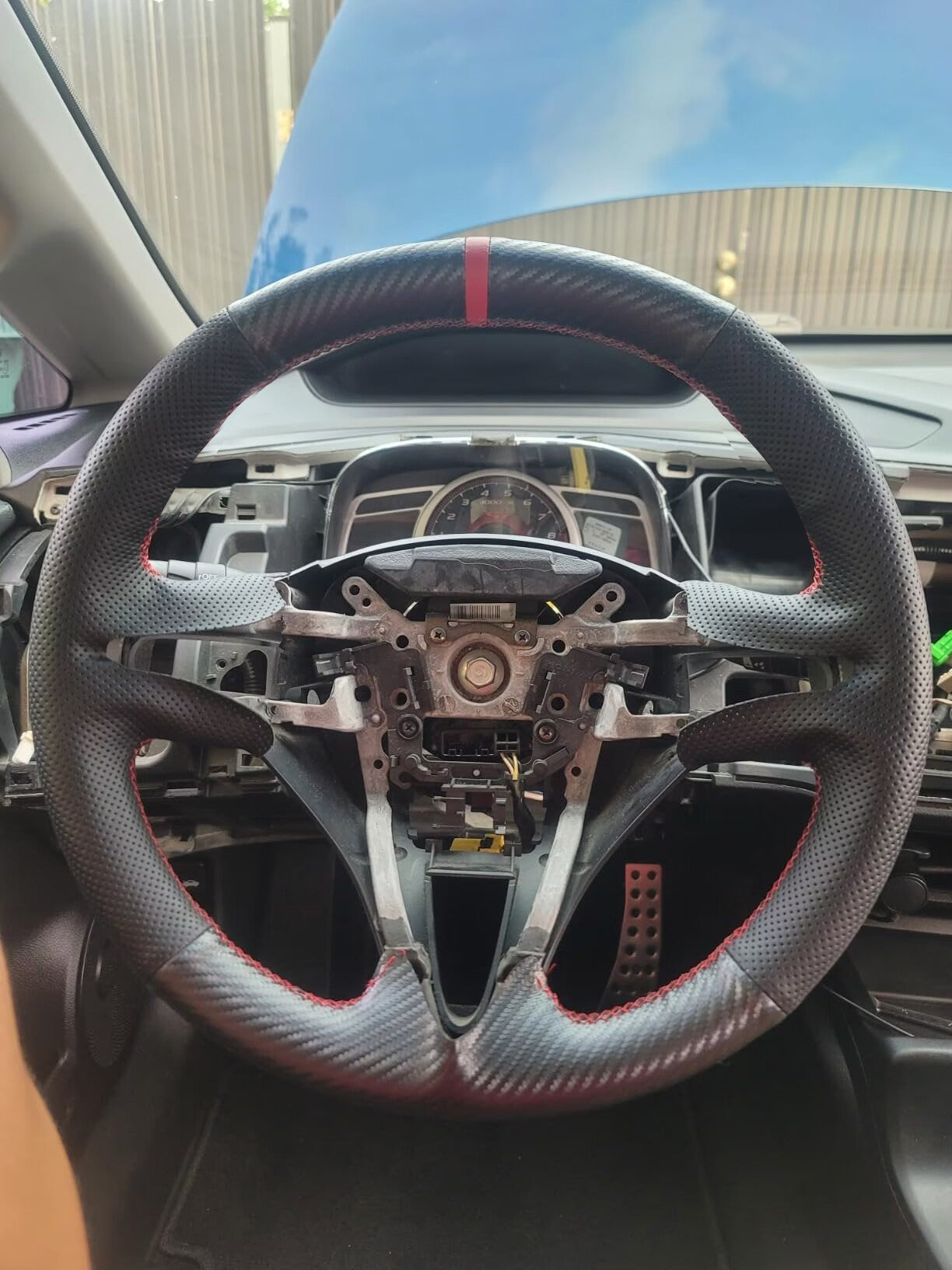 Loncky® Custom Hand Stitched Car OEM Leather Steering Wheel Cover for Honda Fit 2009 2010 2011 2012 2013 / Honda Insight 2010 2011 2012 2013 2014 Interior Accessories