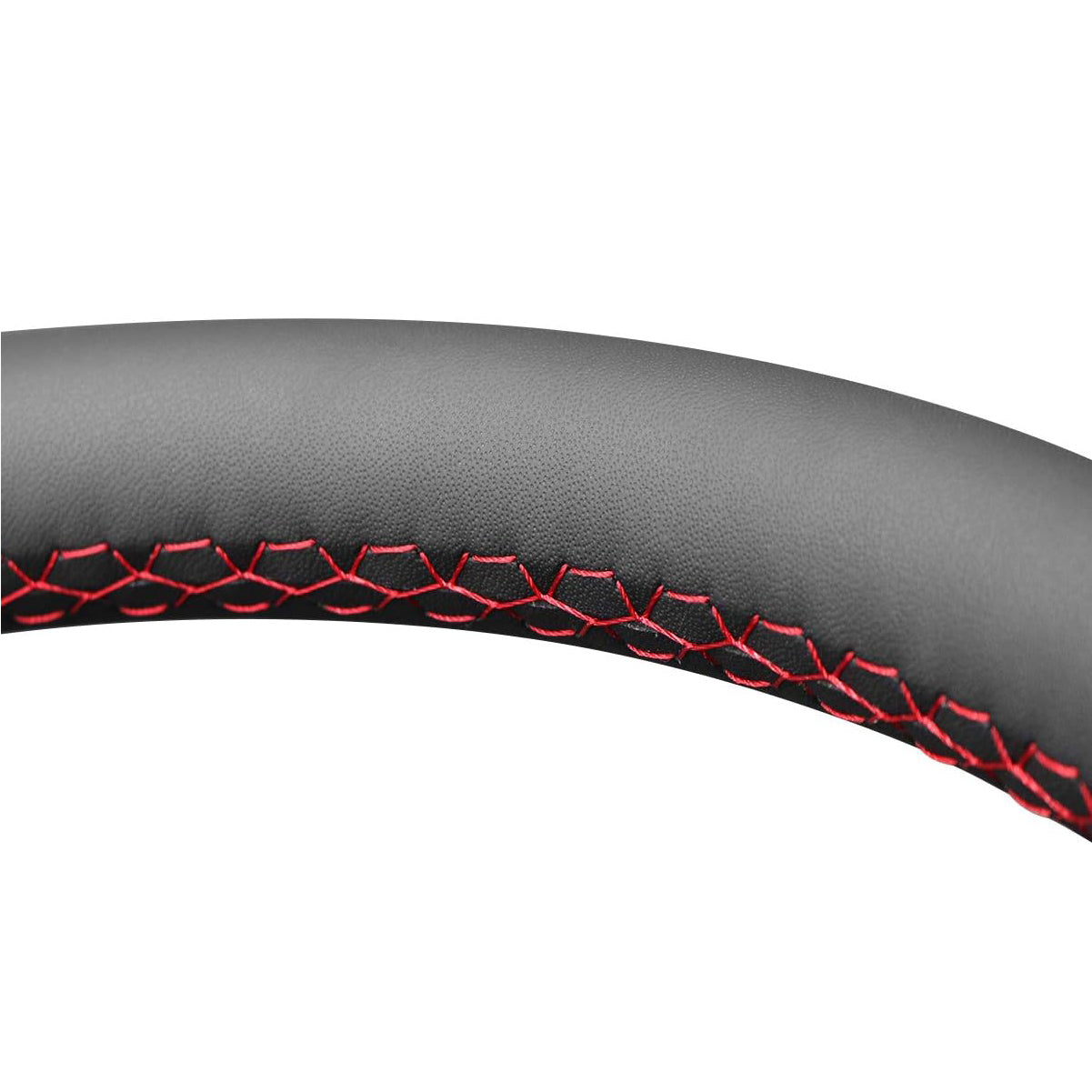 Loncky® Custom Hand Stitched Car OEM Leather Steering Wheel Cover for Ford Edge Explorer Flex Taurus Interceptor 2011-2019 Interior Accessories