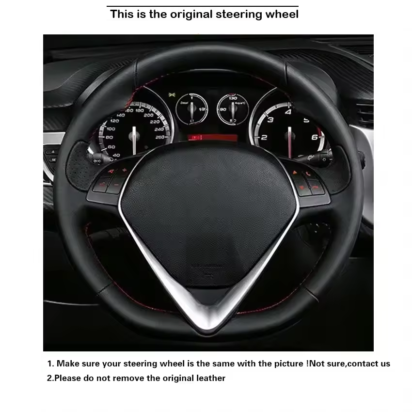 Loncky® Custom Hand Stitched Car OEM Leather Steering Wheel Cover for Alfa Romeo Giulietta 2014-2021 / MiTo 2014-2019 Interior Accessories