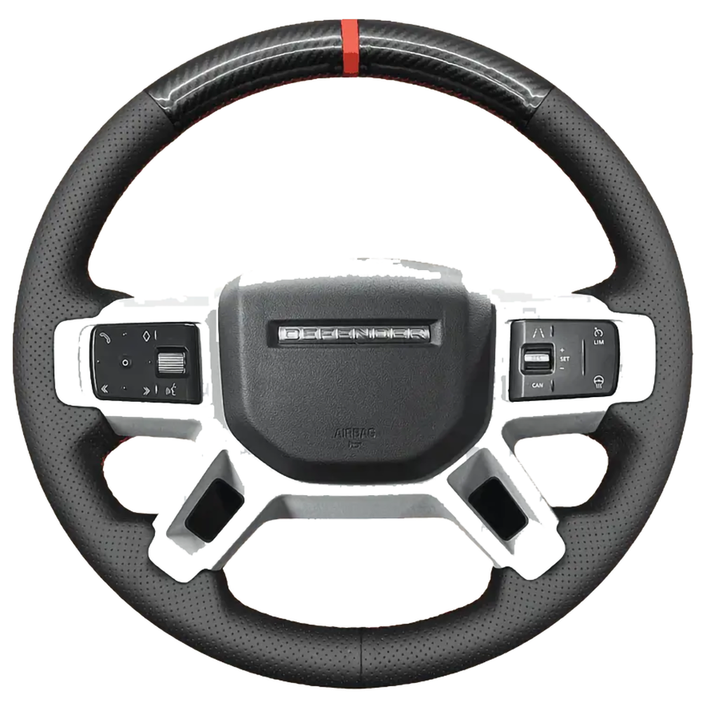 Loncky® Custom Hand Stitched Car OEM Leather Steering Wheel Cover for Land Rover Defender Discovery 2021 2022 2023 Interior Accessories
