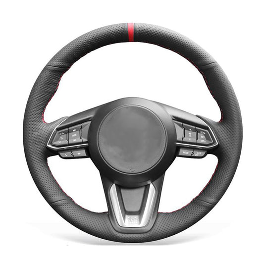 Loncky® Custom Hand Stitched OEM Leather Steering Wheel Cover for Mazda 3 2017-2018 Mazda 6 2017-2018 CX-3 2018-2019 CX-5 2017-2019 CX-9 2016-2019 / Toyota Yaris 2019 Interior Accessories