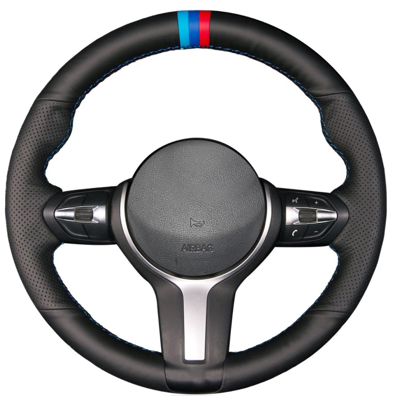Loncky® Custom Hand Stitched OEM Leather Steering Wheel Cover for BMW F87 M2 F80 M3 F82 M4 M5 F12 F13 M6 2013-2017 F85 X5 M F86 X6 M F33 2013-2017 F30 M Sport 2013-2017 Interior Accessories