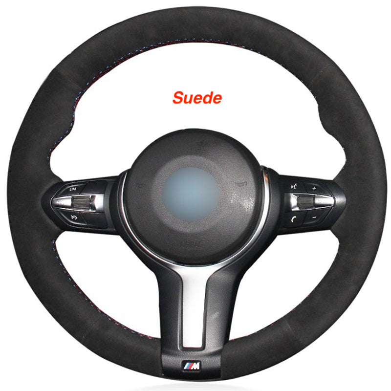 Loncky® Custom Hand Stitched OEM Leather Steering Wheel Cover for BMW F87 M2 F80 M3 F82 M4 M5 F12 F13 M6 2013-2017 F85 X5 M F86 X6 M F33 2013-2017 F30 M Sport 2013-2017 Interior Accessories