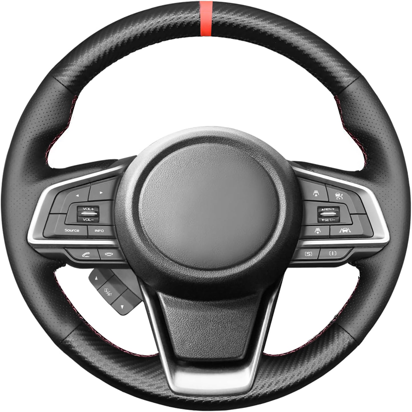 Loncky® Custom Hand Stitched Car OEM Leather Steering Wheel Cover for Subaru Outback 2018-2025/ Forester Ascent 2019-2024 /Crosstrek 2018-2024 /Impreza 2017-2024 / Legacy 2018-2025 Interior Accessories