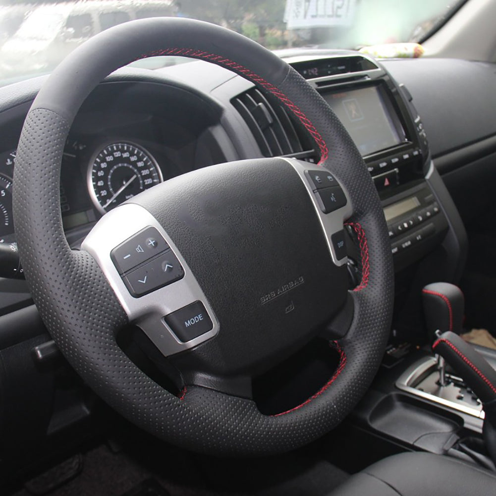 Loncky® Custom Hand Stitched OEM Leather Steering Wheel Cover for Toyota Land Cruiser 2008-2015 / Toyota Tundra 2007 2008 2009 2010 2011 2012 2013/ Toyota Sequoia 2008 2009 2010 2011 2012 2013 Car Interior Accessories