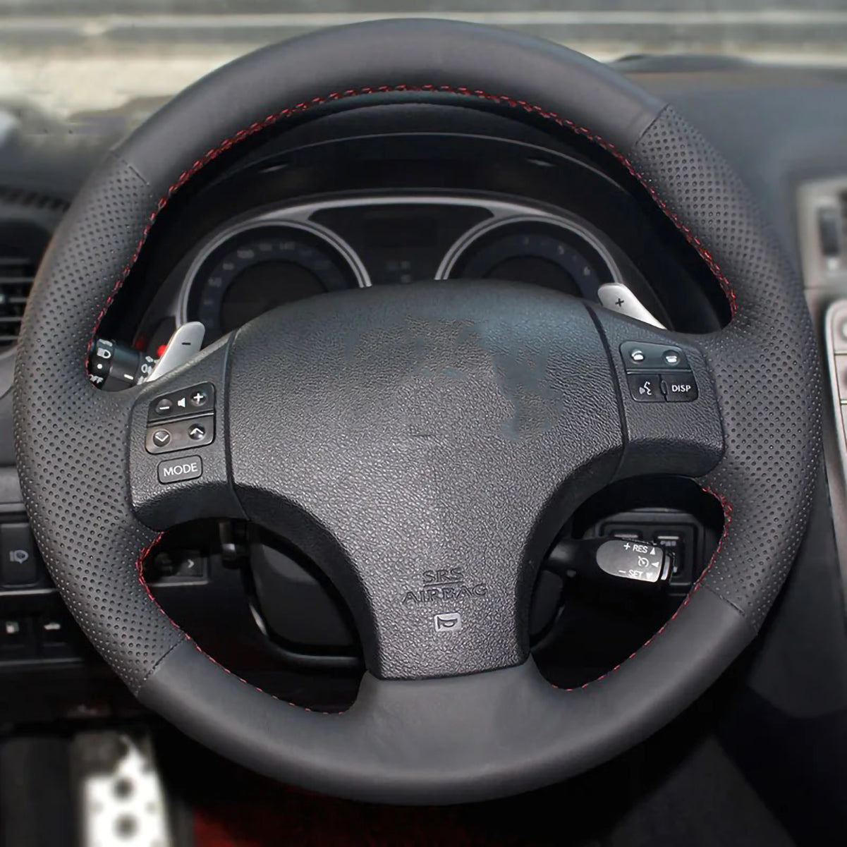 Loncky® Custom Hand Stitched OEM Leather Steering Wheel Cover for Lexus IS250 2006 2007 2008 2009 2010 2011 2012 2013/ Lexus IS350 2006 2007 2008 2009 2010 2011 2012 2013 Interior Accessories