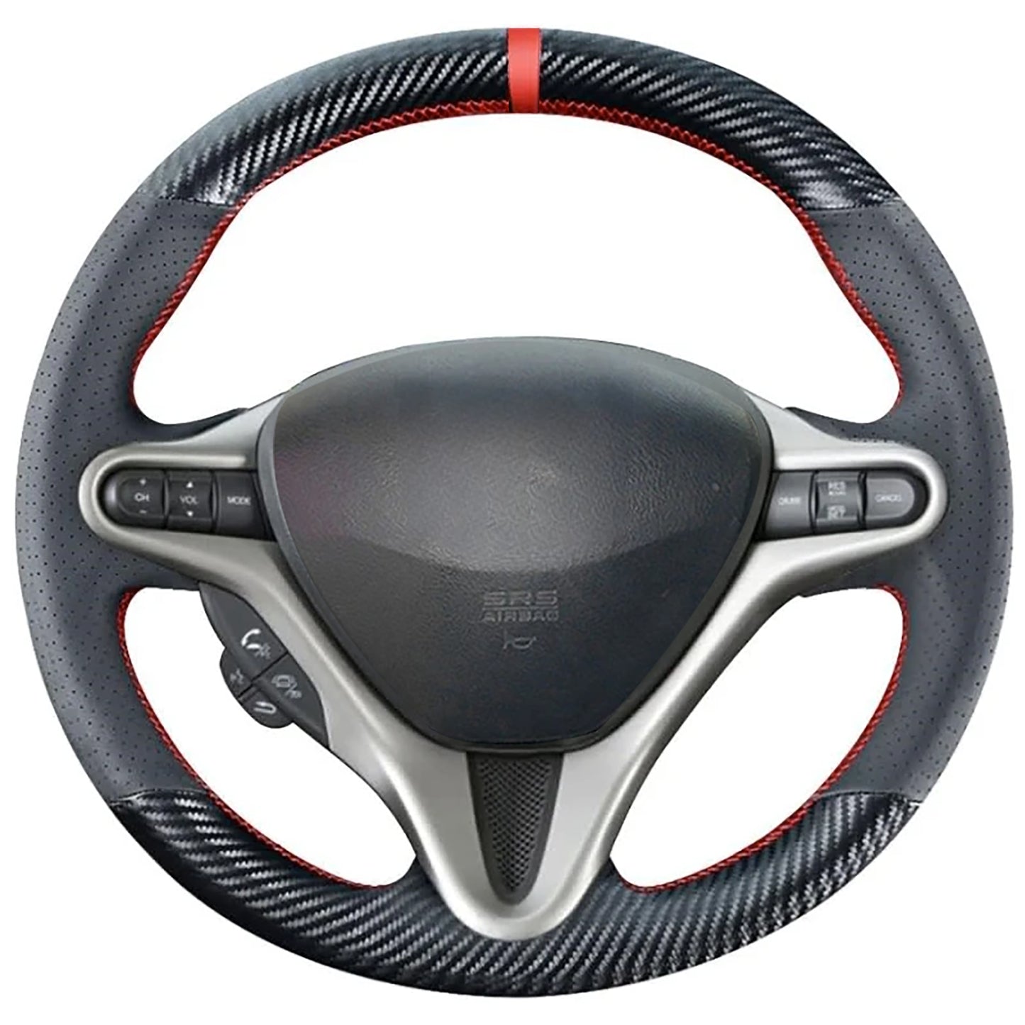 Loncky® Custom Hand Stitched OEM Leather Steering Wheel Cover for Honda Civic 2006 2007 2008 2009 2010 2011 Interior Accessories
