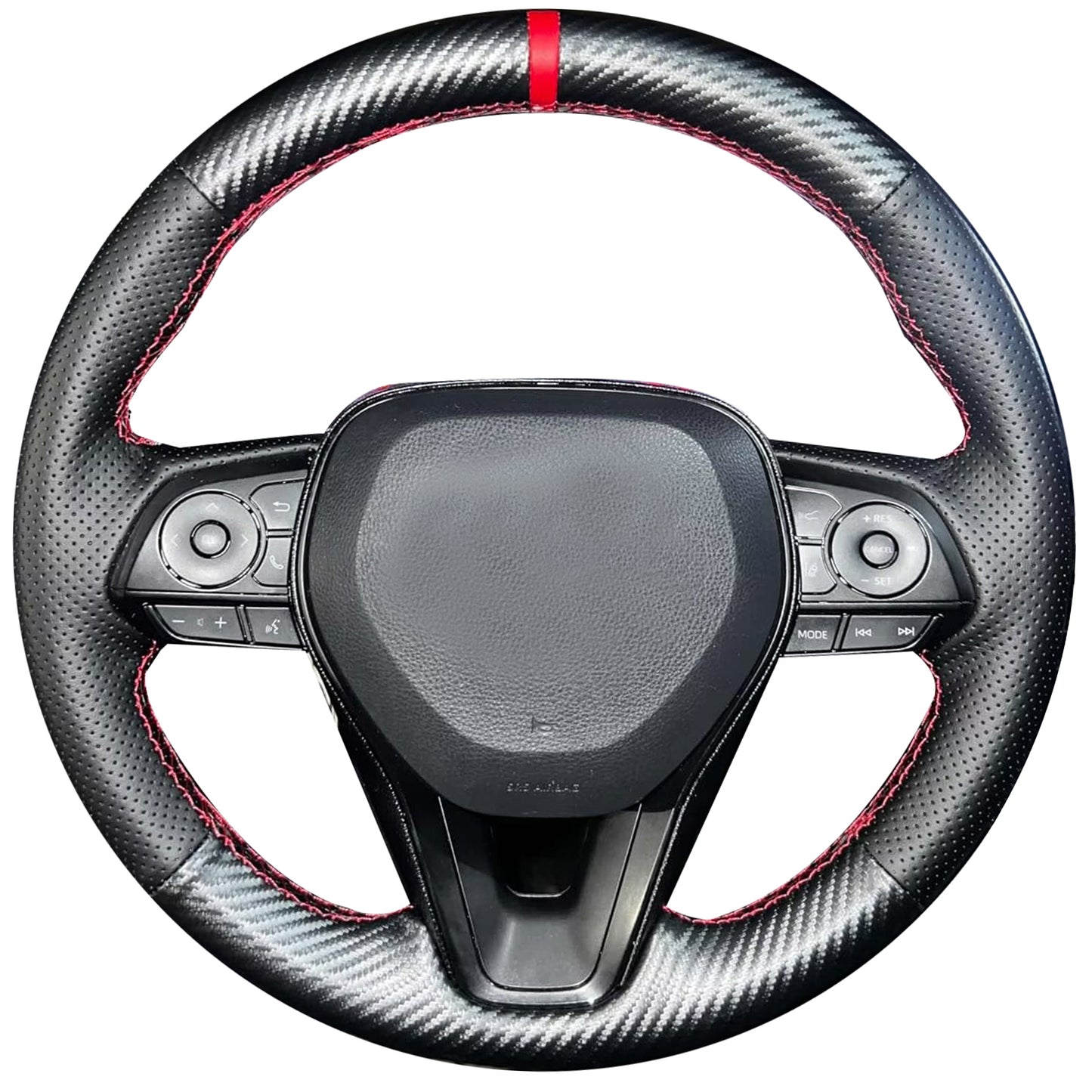 Loncky® Custom Hand Stitched OEM Leather Steering Wheel Cover for Toyota Avalon RAV4 2019 2020 2021 2022 2023 2024/ Toyota Camry 2018-2024 / Toyota Corolla 2020-2025/ Toyota Venza 2021-2024 OEM Interior Accessories