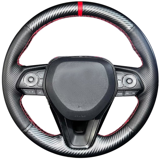 Loncky® Custom Hand Stitched OEM Leather Steering Wheel Cover for Toyota Avalon RAV4 2019 2020 2021 2022 2023 2024/ Toyota Camry 2018-2024 / Toyota Corolla 2020-2025/ Toyota Venza 2021-2024 OEM Interior Accessories