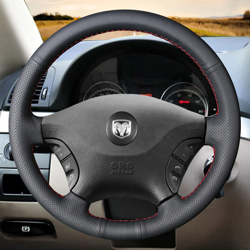Loncky® Custom Hand Stitched Car OEM Leather Steering Wheel Cover for Dodge Sprinter 2500 2007-2009 Interior Accessories