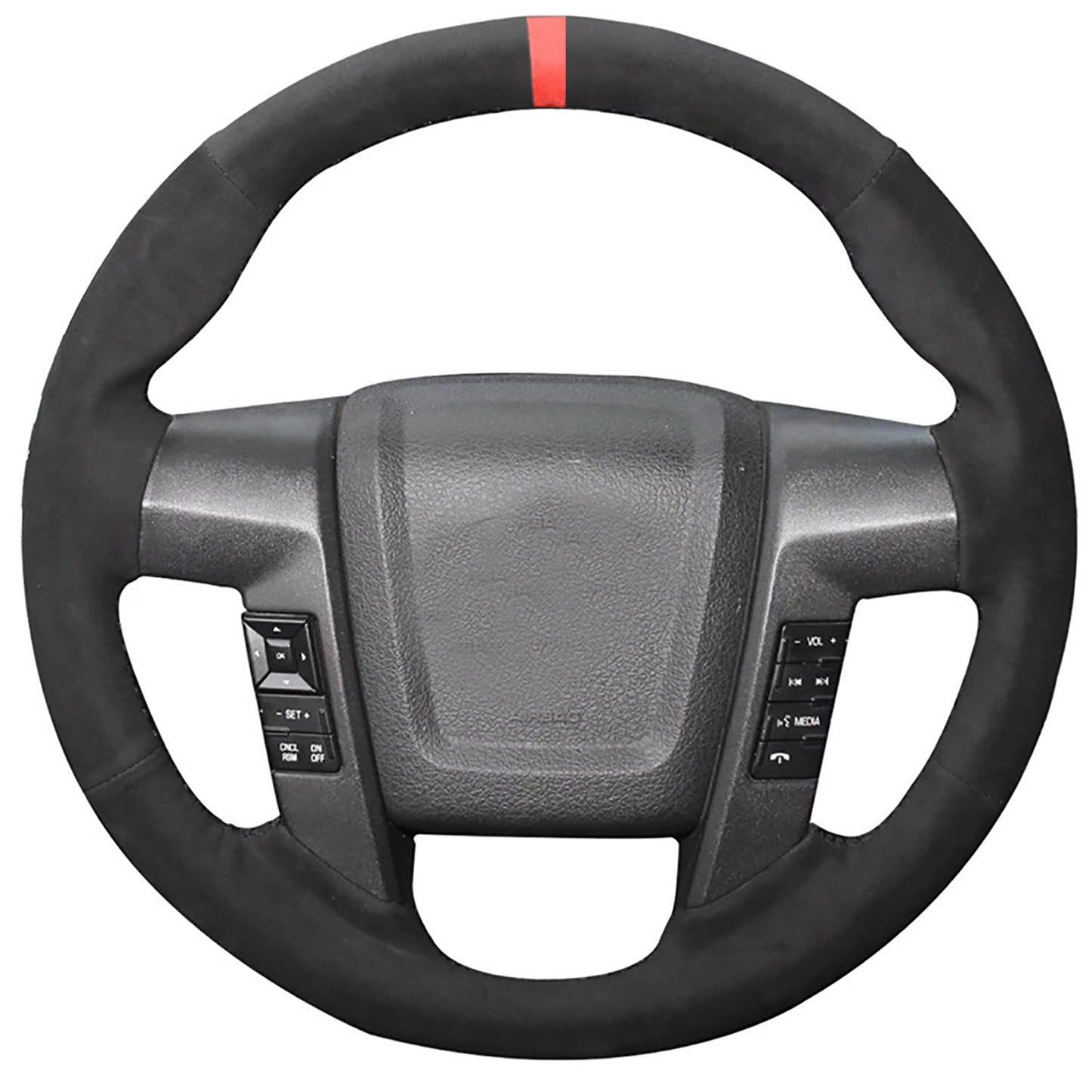 Loncky® Custom Hand Stitched Car OEM Leather Steering Wheel Cover for Ford F-150 F150 SVT Raptor 2010 2011 2012 2013 2014 Interior Accessories