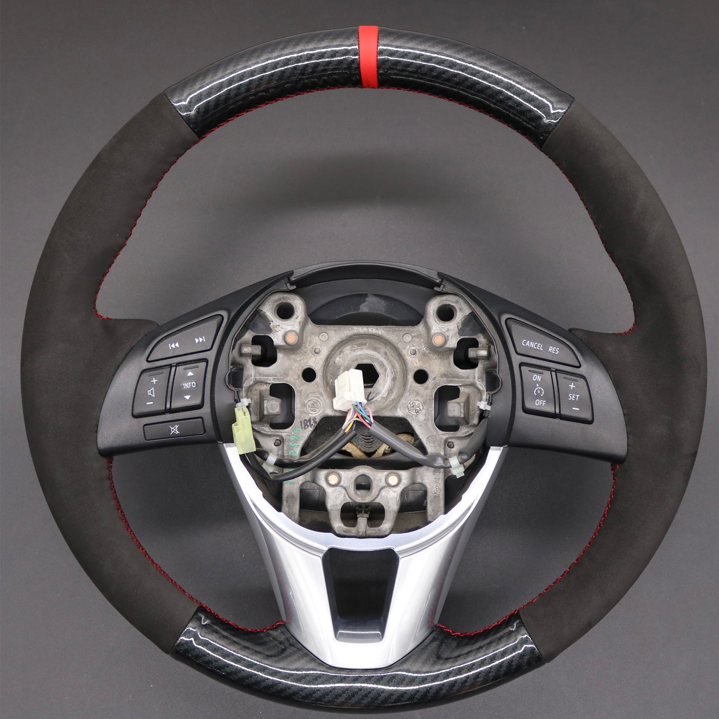 Loncky® Custom Hand Stitched Car OEM Leather Steering Wheel Cover for Mazda CX-5 2013 2014 2015 2016 / Mazda 6 2014 2015 2016 / Mazda 3 2014 2015 2016 / Mazda CX-3 2016 / Scion iA 2016 Interior Accessories