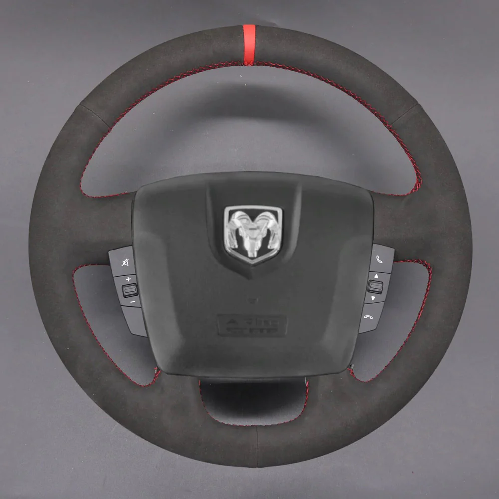 Loncky® Custom Hand Stitched Car OEM Leather Steering Wheel Cover for Dodge Ram Promaster City Cargo Van 2018 2019 Interior Accessories