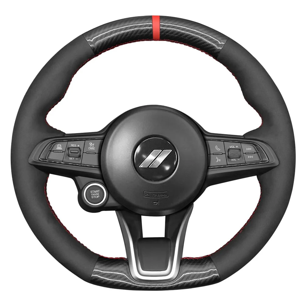 Loncky® Custom Hand Stitched Car OEM Leather Steering Wheel Cover for Dodge Hornet 2024 Interior Accessories