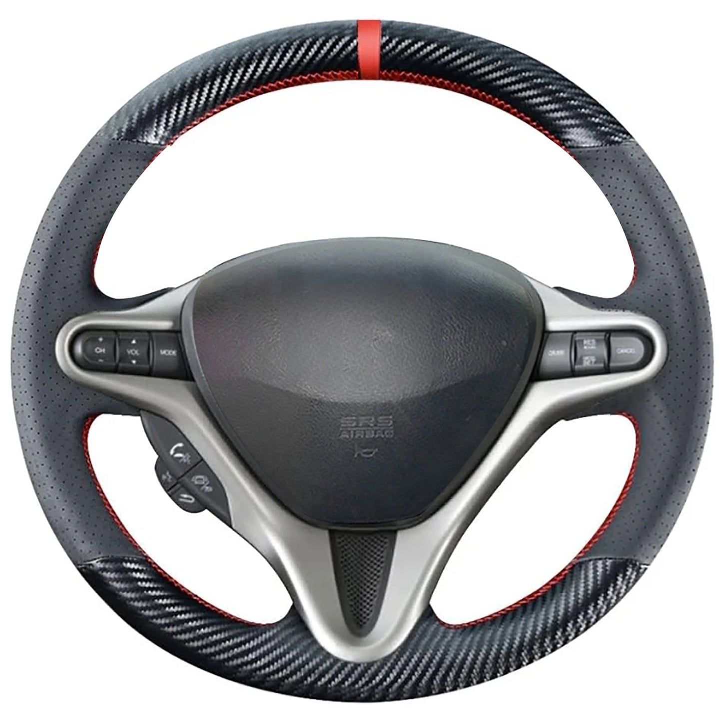Loncky® Custom Hand Stitched Car OEM Leather Steering Wheel Cover for Honda Fit 2009 2010 2011 2012 2013 / Honda Insight 2010 2011 2012 2013 2014 Interior Accessories