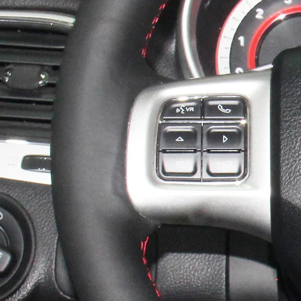 Loncky® Custom Hand Stitched Car OEM Leather Steering Wheel Cover for Dodge Challenger Charger Avenger Durango Journey Grand Caravan 2011-2020 Interior Accessories