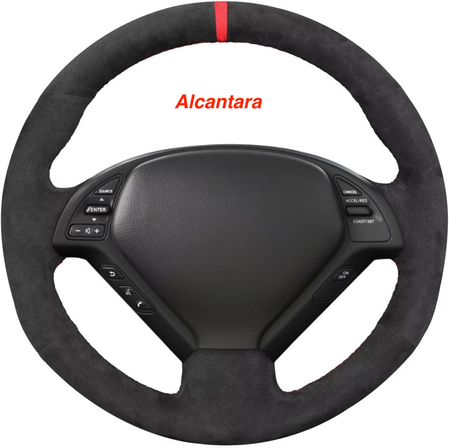 Loncky® Custom Hand Stitched OEM Leather Steering Wheel Cover for Infiniti G37/ Infiniti G35/ Infiniti EX35 /Infiniti EX25/ Infiniti EX37/ Infiniti Q60/ Infiniti QX50/Infiniti Q40/Infiniti IPL G Accessories