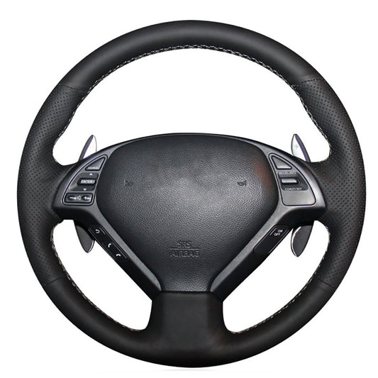 Loncky® Custom Hand Stitched OEM Leather Steering Wheel Cover for Infiniti G37/ Infiniti G35/ Infiniti EX35 /Infiniti EX25/ Infiniti EX37/ Infiniti Q60/ Infiniti QX50/Infiniti Q40/Infiniti IPL G Accessories